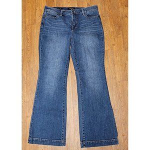 Talbots Flare Jeans Womens Flawless Five Pocket Size 12 Mid Rise Curvy Blue